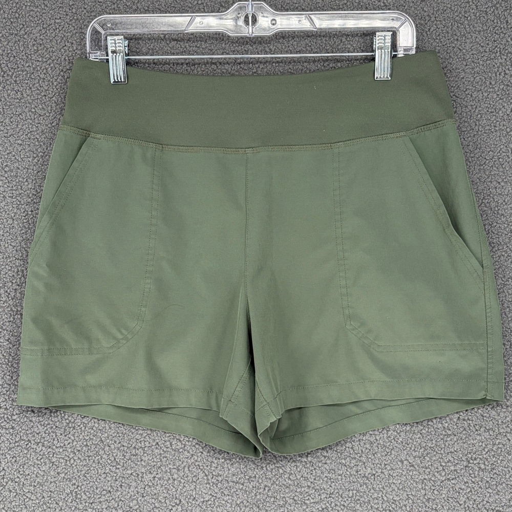 Patagonia Happy Hike Shorts Womens Medium Fatigue Green Stretch Hiking Pockets